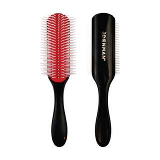 Brosse Denman D4 Original Styler, 9 rangées Noir/Rouge