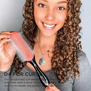 Brosse Denman D4 Original Styler, 9 rangées Noir/Rouge