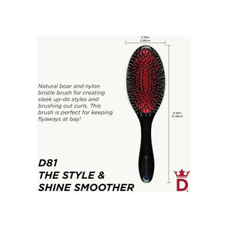 Brosse Denman D81 Style & Shine Smoother, poils mixtes Moyenne