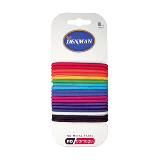 Denman No Damage Hair Elastics 4 mm, 18 Pieces Multicolour