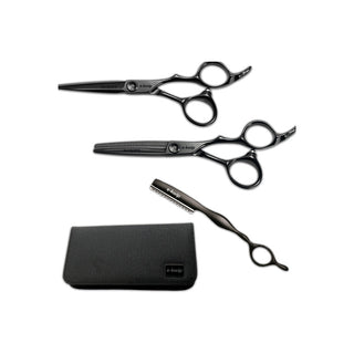 Set de ciseaux e-kwip Kurayami Ciseaux de coupe 5,5" + ciseaux sculpteurs