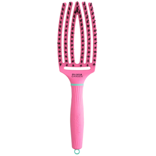 Olivia Garden Fingerbrush Care Iconic Boar & Nylon Lollipop Pink Medium